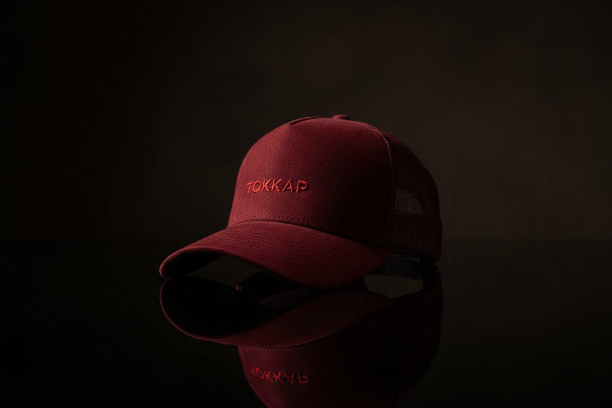 TOKKAP Suede Trucker Cap — Bordeaux