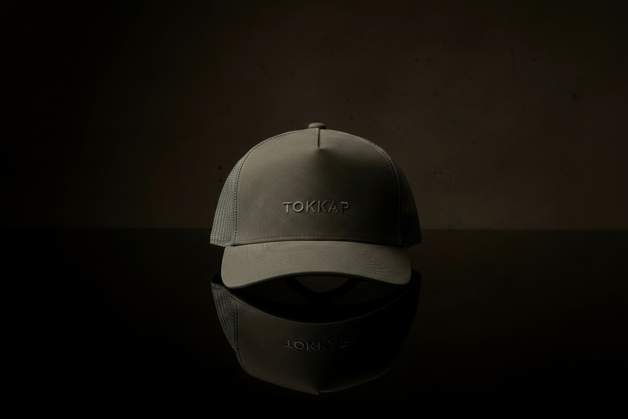 TOKKAP Suede Trucker Cap — Stone