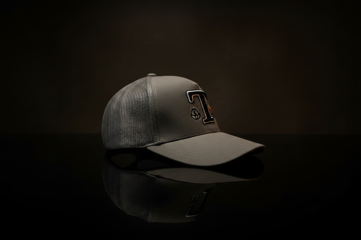 TOKKAP Statement Suede Trucker Cap — Stone