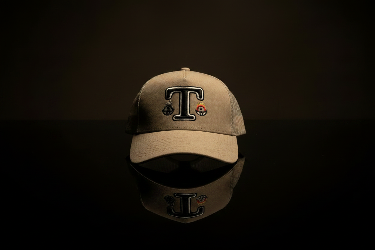 TOKKAP Statement Trucker Cap — Sand