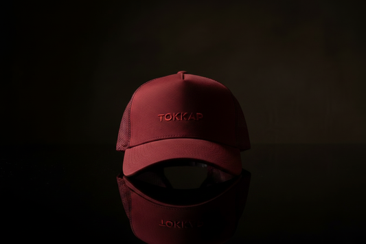 TOKKAP Suede Trucker Cap — Bordeaux