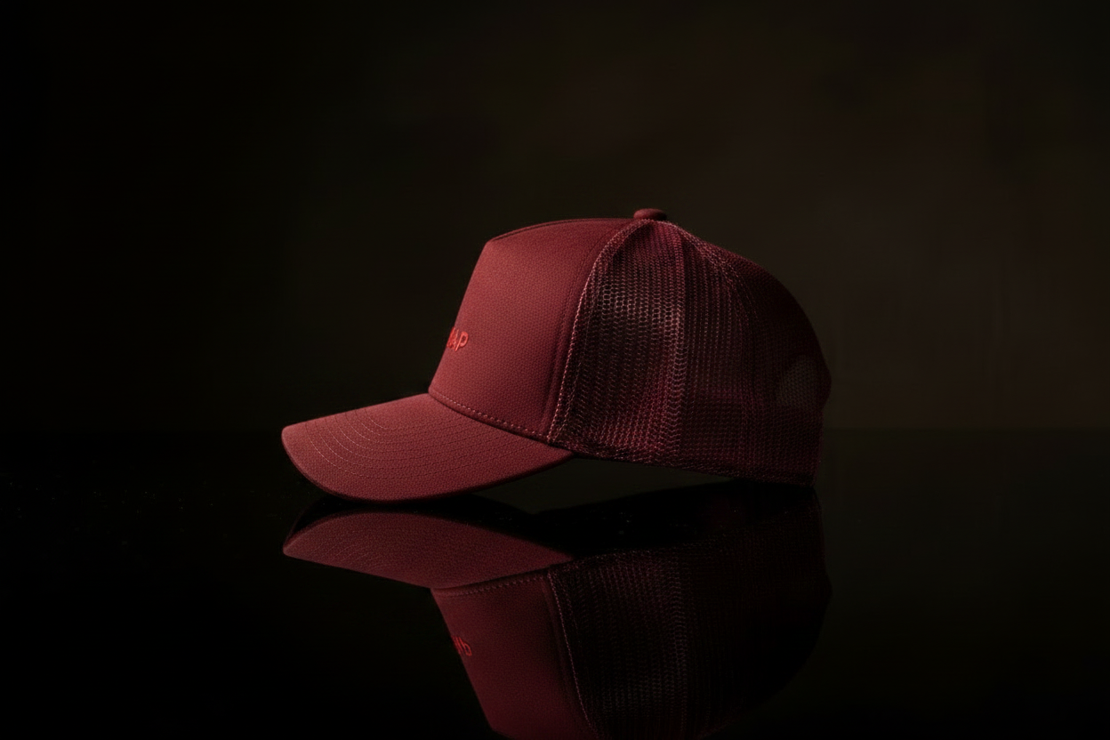 TOKKAP Suede Trucker Cap — Bordeaux