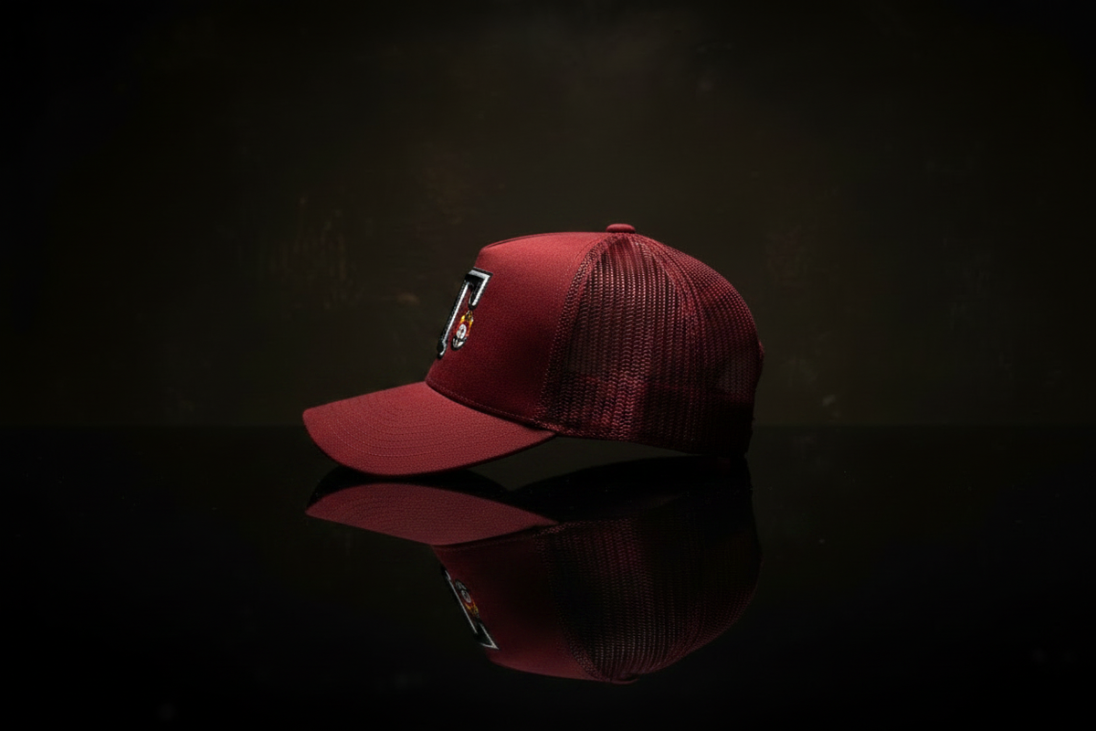 TOKKAP Statement Trucker Cap — Burgundy