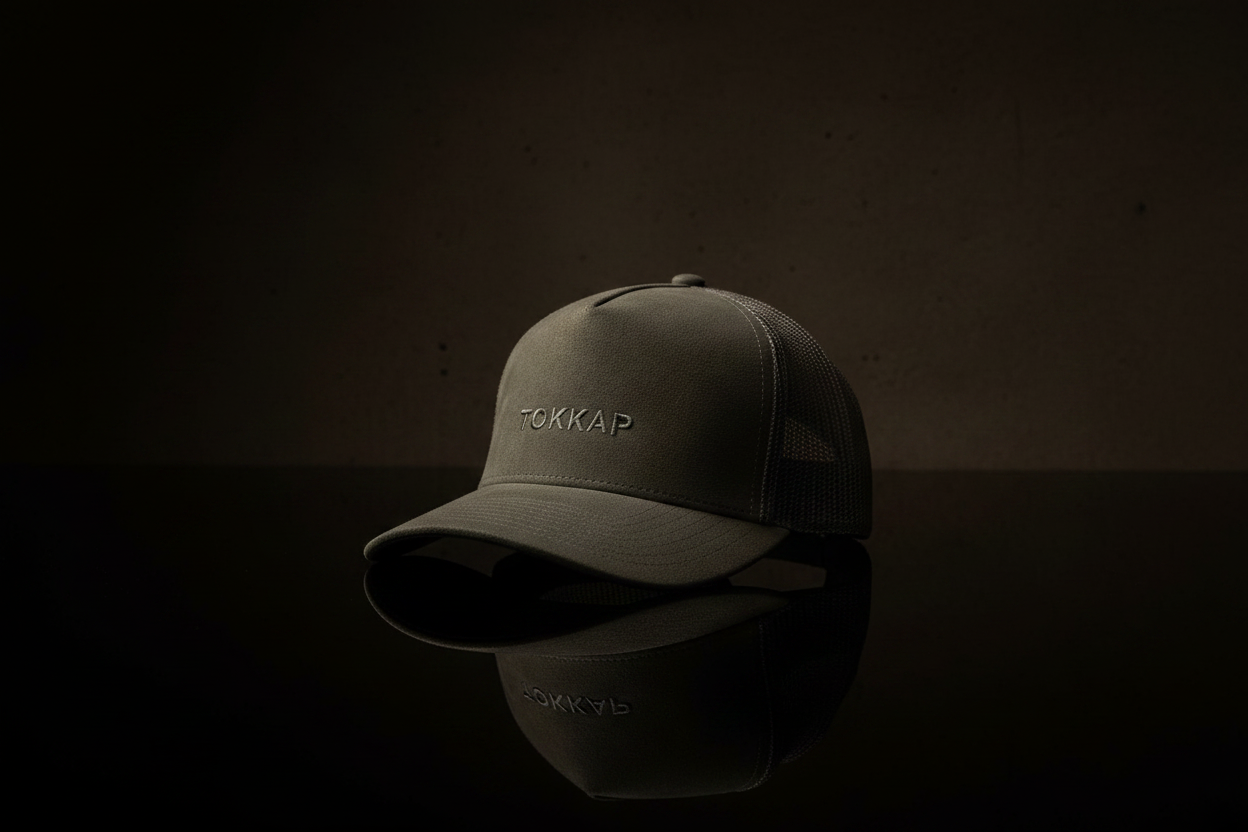 TOKKAP Suede Trucker Cap — Stone