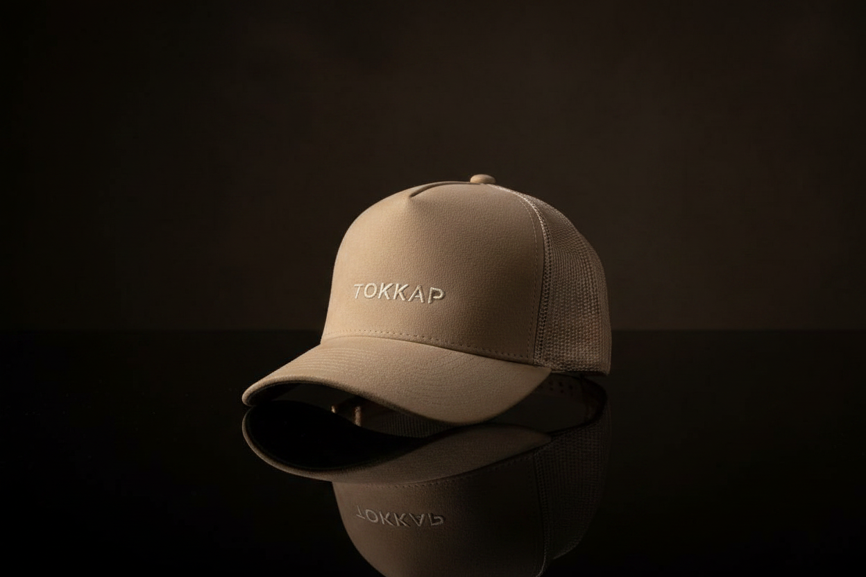 TOKKAP Suede Trucker Cap — Sand