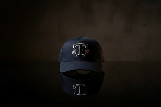 TOKKAP Statement Trucker Cap — Navy