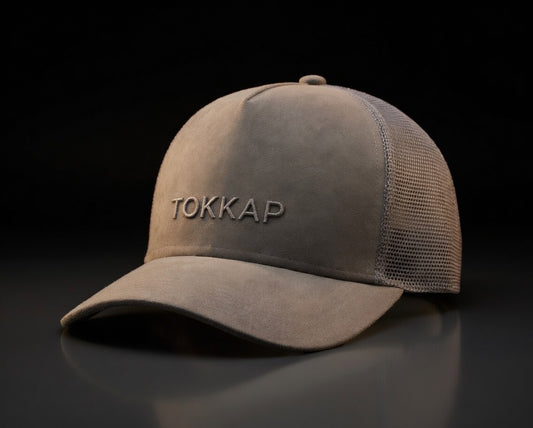 TOKKAP Suede Trucker Cap — Stone